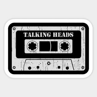 Talking Heads - Vintage Cassette White Sticker